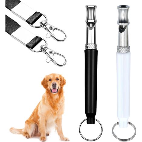 Filiyano-Sifflet ultrasonique noir et blanc pour chien - Accessoire de dressage professionnel anti-aboiements et de rappel (1/5)
