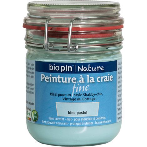 Pittura a gesso naturale 0,325 L - Blu pastello Biopin Nature