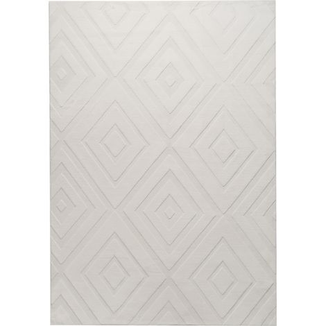Alfombra rectangular decorativa de jacquard 160 x 230 cm blanco crema Borah (1/5)