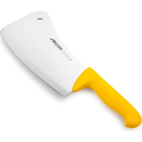 Macheta Arcos Colour - Prof  297200  de acero inoxidable Nitrum y mango ergonómico de Polipropileno de color amarillo y hoja de 20 cm, y 4 mm de espesor en estuche (1/5)