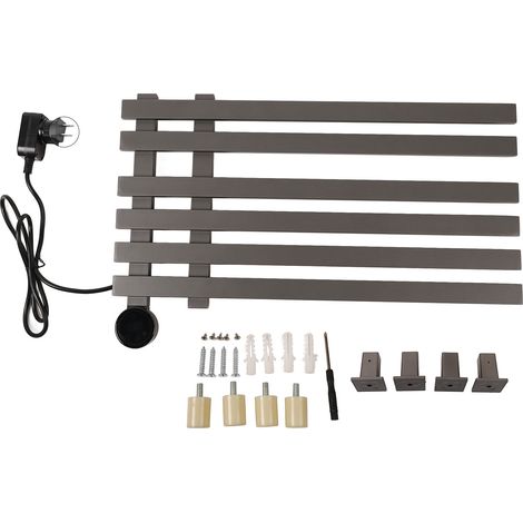 Sèche-serviette électrique mural avec minuterie, écran digital, 4 modes de température, gris, pour salle de bain, prise américaine 110V (1/5)