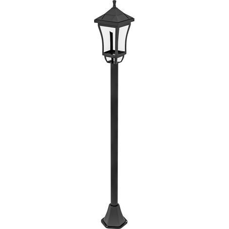 Solarbetriebene LED-Außenleuchte im Laternenstil, 30 Lumen, 15 x 15 x 127 cm, schwarz (1/5)