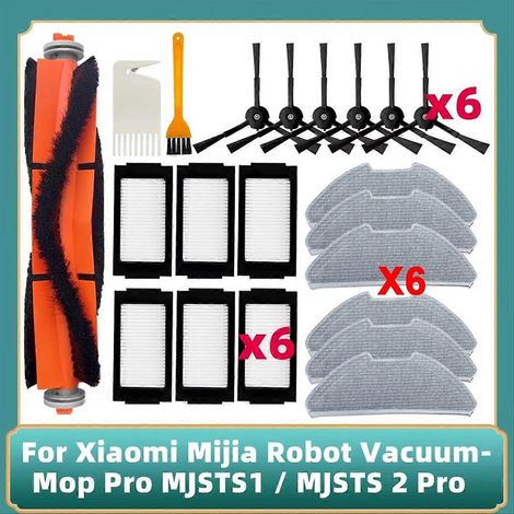 Pièces détachées pour aspirateur robot laveur Pro MJSTS1 / MJSTS 2 Pro : brosse latérale principale, lingette de lavage et filtre. (1/5)