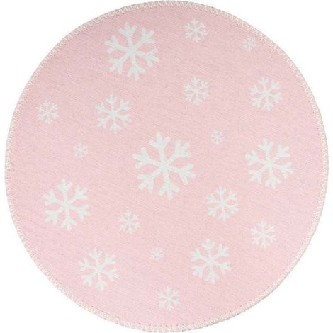 Tapis Rond Enfant Imprimé "Bambini VIII" 160cm Rose (1/5)