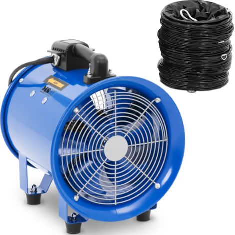 Ventilador soplador industrial para construcción con manguera de 10 m, 2700 m³/h, diámetro de 280 mm. (1/5)