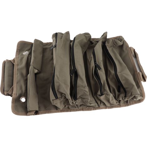 Bolsa de herramientas enrollable multifuncional fabricada en tela Oxford resistente y portátil, organizador de herramientas enrollable. (1/5)