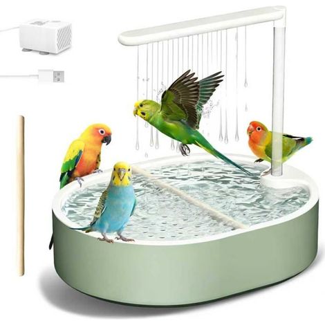 Bain pour Oiseaux, Baignoire pour Perroquets, Douche Automatique pour Perroquets avec Pompe, Convient à De nombreux Types d'Oiseaux (1/5)