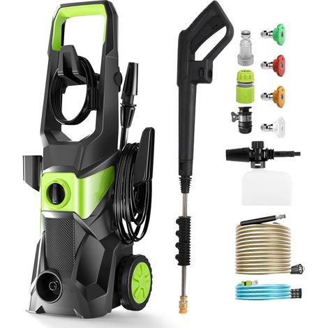 2400-W-Hochdruckreiniger, 4000 PSI, IPX55-Schutzart, 10 l/min Fördermenge, 16 m langer Hochdruckschlauch, Pistole und Hochdruckschlauch (1/5)