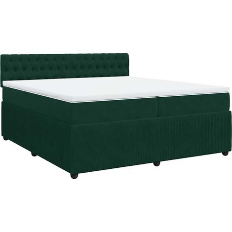 Maison Exclusive - Giroletto a Molle con Materasso Verde Scuro 200x200 cm Velluto