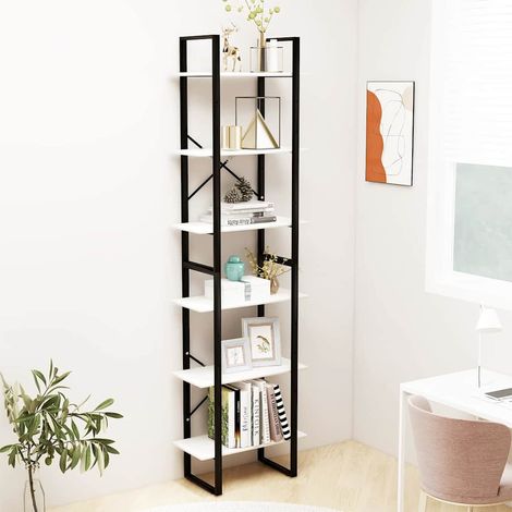 vidaXL Estantería de madera maciza pino blanca 60x30x210 cm (1/5)