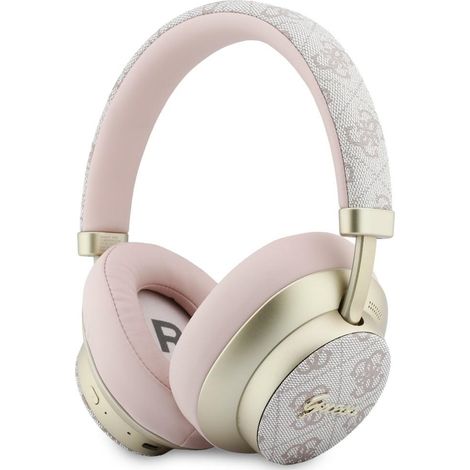 Cuffie circumaurali Guess Bluetooth ENC 4G con scritta dorata e dettagli in metallo rosa. (1/5)