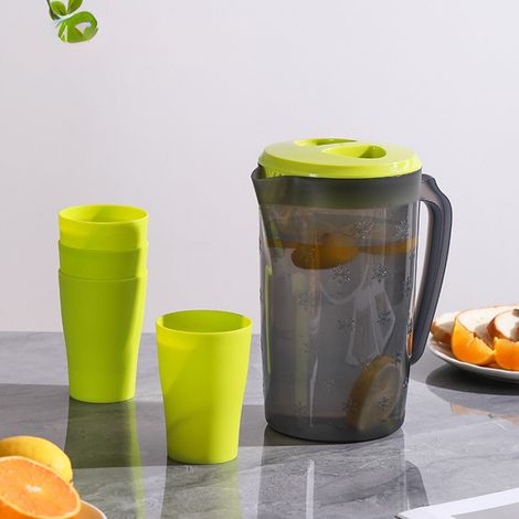 Carafe À Eau Froide - Plastique - Capacité 2200 Ml - Pour Infusion À Froid Et Thé Herbal - Usage Maison Et Commercial - Vert (1/5)