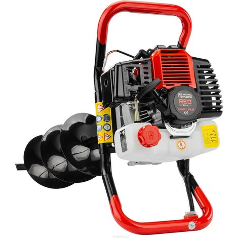 PowerPro Tariere Termica Cm3 - 6 CV Y 4,41 kW Con 3 Mechas Para Perforar Tierra Y Motor 2 Tiempos