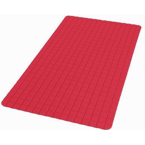 Tappeto Tappetino Antiscivolo Bagno Arredo 69 X 39 Cm Rosso Con Quadratini 69940 (1/2)