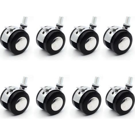 (5cm)8 Pièces Roulette Lourde Roulettes De Mobilier De Bureau Fauteuil Muet Chaise Roulettes Remplacement Pivotant Roues Muettes En Forme Chaises Faire Tourner Rouet Nylon Accessoires (1/5)