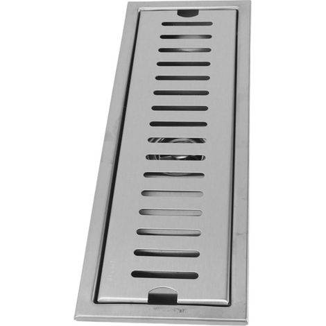 Caniveau de douche rectangulaire linéaire de 30 cm (12 pouces) en acier inoxydable 304 antirouille et anti-odeurs pour salle de bain, idéal pour la maison et l'hôtel. (1/5)