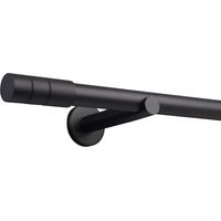 Gardinenstange auf Maß 25mm 1-läufig Schwarz-matt mit Zylinder - Serie Style 360cm