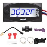 Compteur de température d'eau LCD bleu pour moto, thermomètre avec faisceau de câbles connecteur 3 voies, 18mm/0.71in