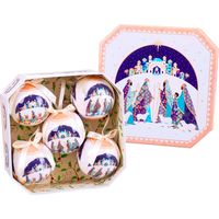 Boules de Noël - LOLAHOME - Lot de 6 - Ø 7 cm - Polyfoam - Décoration Rois Mages - Mixte