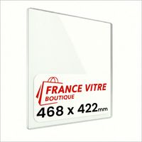 468 x 422 x 4 mm - Vitre de cheminée pour insert et poêle à bois - verre de rechange - France Vitre - jusqu'à 800°C - 422 x 468 x 4 mm
