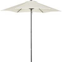 Parasol de Terraza con Mástil de Aluminio Techo de Ventilación y Poste Desmontable Impermeable para Patio Beige