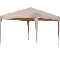 Faltpavillon beige, 3 x 3 m mit beschichtetem Dach