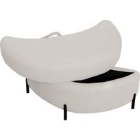Tabouret de rangement en demi-lune recouvert de sherpa avec plateau, servant de table d’appoint, siège rembourré, tabouret de dressing et à chaussures, ainsi que repose-pieds pour salon, entrée et cou