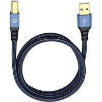 Oehlbach USB-Kabel USB 2.0 USB-A Stecker, USB-B Stecker 1.00 m Blau vergoldete Steckkontakte 9341
