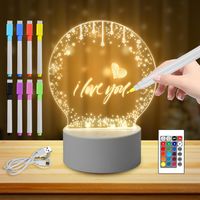 Veilleuse En Acrylique Cadeau Pour Maman, Idee Cadeau Femme Anniversaire, Cadeau Noel, Diy Tableau Écriture Lampe Veilleuse Bébé Enfant Fille Telecommande Prise Usb A Pile Couple Fete Des Mere -Étoile