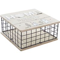 Scatola decorativa - DKD Home Decor - Nero - Metallo e MDF - 27 x 53 x 51 cm - Design contemporaneo