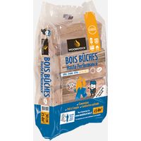 Bûches de bois haute performance pour poêle – Sec, fendu, 100 % combustible – Humidité < 20 % – Certifié NF bois de chauffage H1G1 – Euro Energies