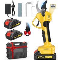 Sécateur Électrique Sans Fil, 4000mAh 35 mm Secateur Electrique avec Écran,2 Réglages Cisailles électriques avec 2 Batteries de 2,0 Ah, 4 à 6 heures D'autonomie pour Jardin, Arbres Fruitiers,Vignobles