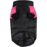 Winterhundemantel, Farbblock, winddichte Jacke, Schneeanzug, XL, rot, pink, wasserdicht, warm.