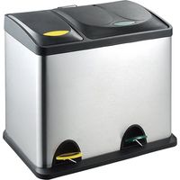 EVRE 2 compartment Recycle bin Stainless Steel Recycling Pedal Bin 26L (8L+18L)
