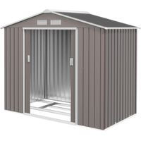 Caseta metálica Outside 213x130x185 cm gris para almacenamiento herramientas