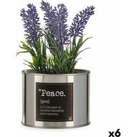 Dekorationspflanze Ibergarden Metall Kunststoff Dose Lavendel 10 x 18 x 10 cm (6 Stück)