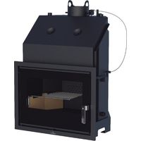 Bronpi – Insert à bois chauffage central 21 kW – Porte fonte avec vitre sérigraphiée noire – Volume de chauffe jusqu'à 475 m³ – Rendement 84% - Tecno-HydroBronpi-70