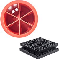 Mophorn Blocchi di livellamento per rimorchio, set da 6 pezzi con 2 cuscinetti, 411 x 411 x 36 mm, altezza massima 203,2 mm, capacità di carico 0,9 T, supporto per camper, roulotte