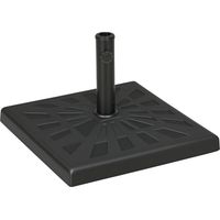 Base para Sombrilla de Resina 19 kg para Mástil de Ø32/38/48 mm para Jardín Terraza Patio 51x51x32 cm Negro