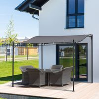 Gazebo Pergola 3x3m de Jardin avec Tente Imperméable Grise