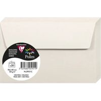 Enveloppe - CLAIREFONTAINE - Pollen - 120g - 90x140 mm - Gris perle - Paquet de 20