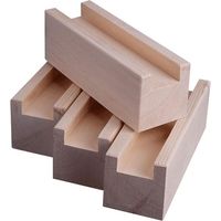 Ensemble de 4 rehausseurs de meubles en bois, pour table, bureau ou lit. Hauteur maximale : 10 x 1,5 x 5 cm.
