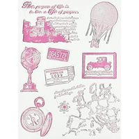 Rayher 57784000 Clear Stamp - Timbri decorativi, 1-7,3 cm, 15 pz Viaggio nel tempo Vintage