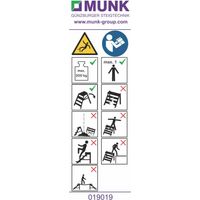 MUNK Hinweis-Aufkleber Produktaufkleber für Arbeitspodest 200kg 20 Stück