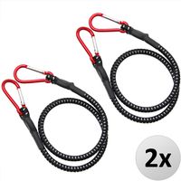 Deuba – Tendeur sandow élastique en caoutchouc 80cm 100cm x 10mm Ø – Mousquetons en aluminium – Charge maximale 120N – Pour fixation bâches et accessoires vélo