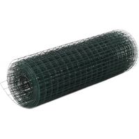 Vidaxl – Grillage rigide acier avec revêtement PVC 10x0,5 m vert – Résistant aux intempéries – Maille 16x16 mm pour volières et clôtures