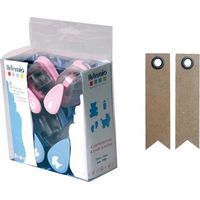 Kit 4 perforatrices Naissance + 20 étiquettes kraft Fanion