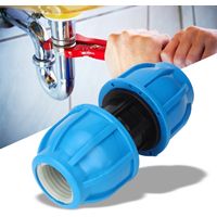 Lot de 4 raccords droits de tuyau d'eau en plastique PE de 25 mm à 25 mm