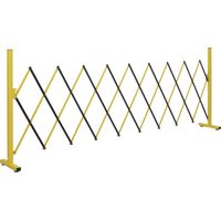 Barriére de sécurité en aluminium HWC-B34, barriére extensible à ciseaux, 103 x 32-265 cm - jaune-no
