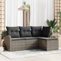 Ensemble de canapé de jardin,Salon de jardin,Sofa Gris polyrotin 660698